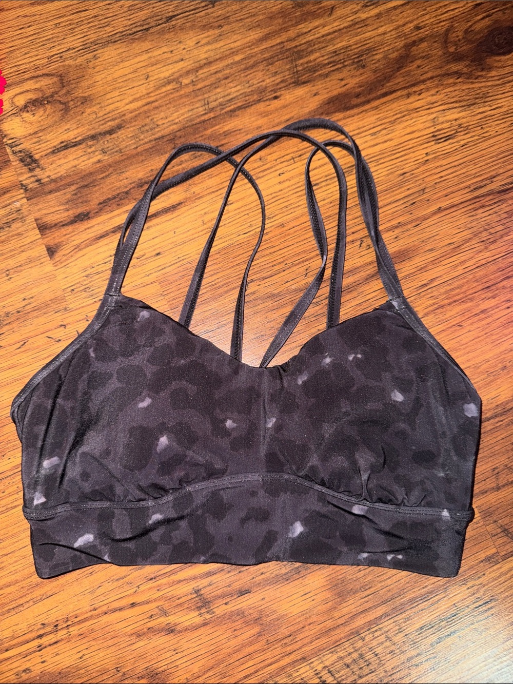 all in motion Black Leopard-Print Strappy Sports Bra 29.T